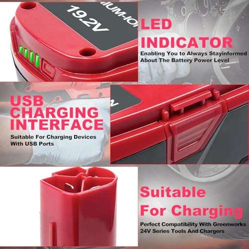 DTK C3 Battery Replacement for Craftsman 19.2V Battery Lithium ion 6000mah 1Pack 3