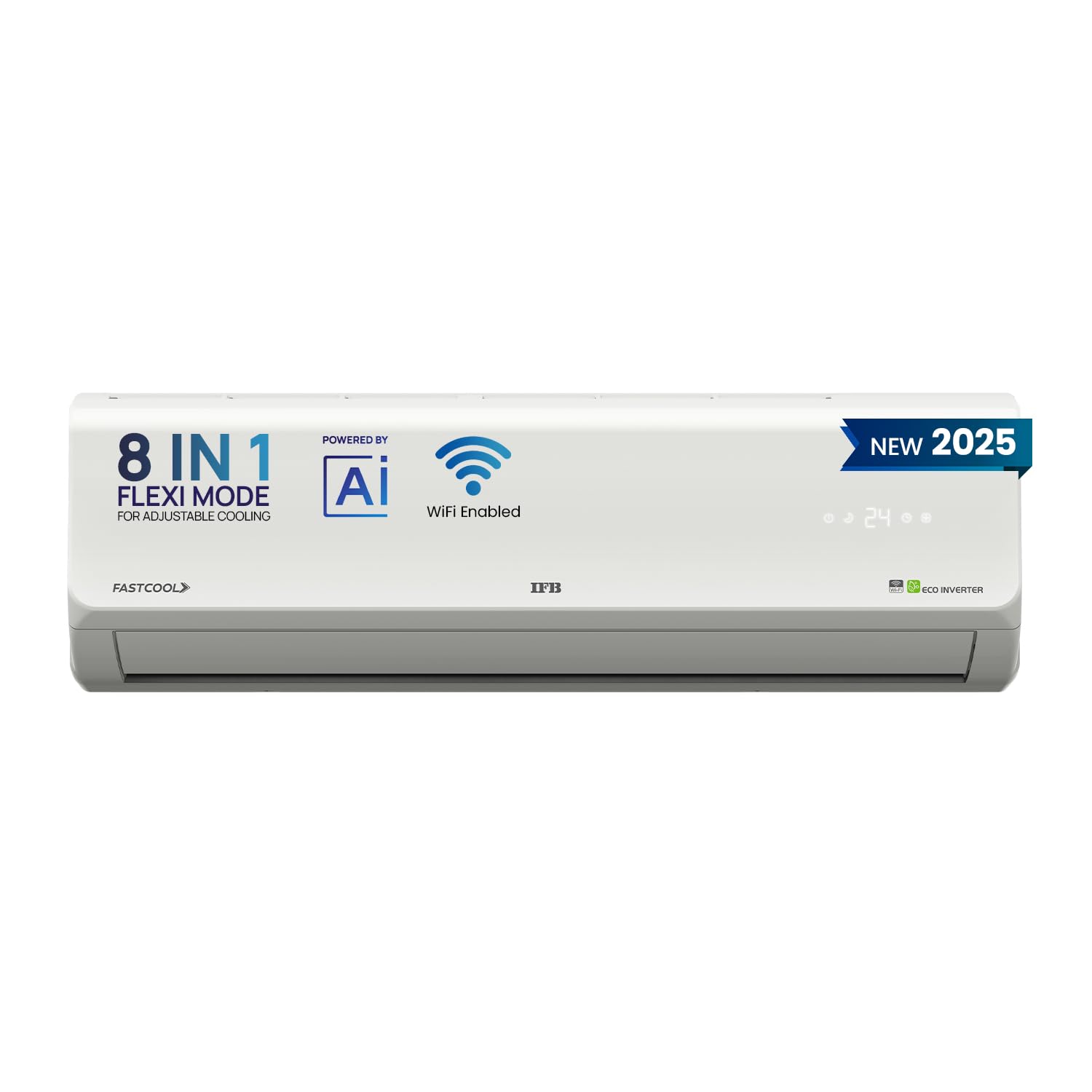 IFB 2025 Model Silver Plus Smart Series 1.5 Ton 5 Star In-built Wifi Split AC with HD Compressor, AI, Dual Gold Fin & 8-in-1 Flexi Mode - White (CI185SL22SGN1, Copper Condenser) 1