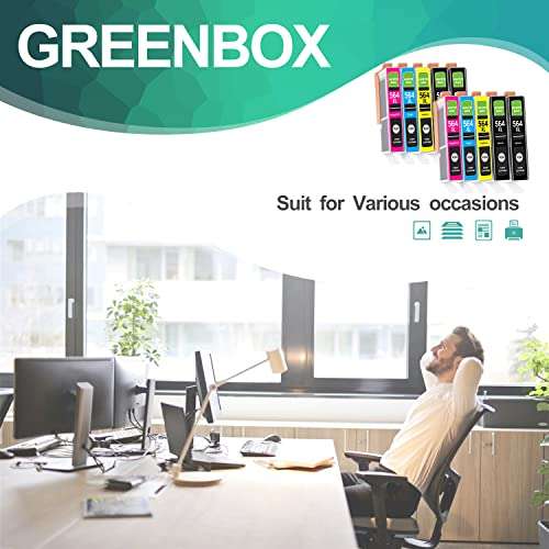 GREENBOX Compatible Ink Cartridge Replacement for HP 564XL 564 XL HP564 for DeskJet 3520 3522 Officejet 4620 Photosmart 5520 6510 6520 7520 (10 Pack) 6