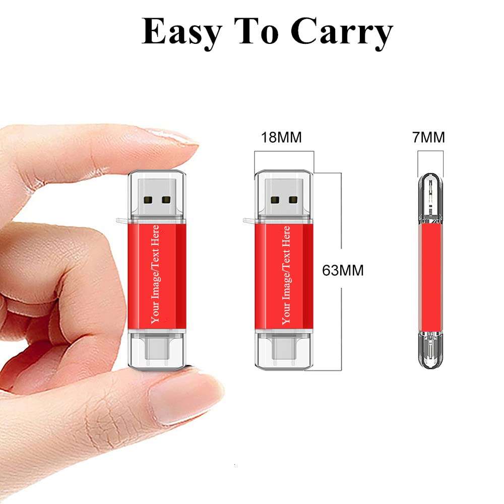 3CPizai 10 Pack 1GB Personalized Wedding Photography Logo USB Type C Flash Drive, Memory Stick Pen Drive, Compatible with OTG Type C Phone/Tablet/Laptop/PC 2
