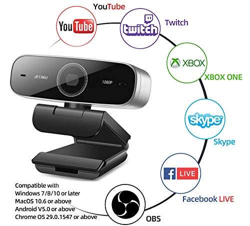60Fps Autofocus Webcam-HD 1080P Computer Camera With Microphone For Desktop,Streaming Webcam with Beauty Effect For Gaming Conferencing,Web Camera Mac Windows PC Laptop Xbox Skype OBS Twitch YouTube 6