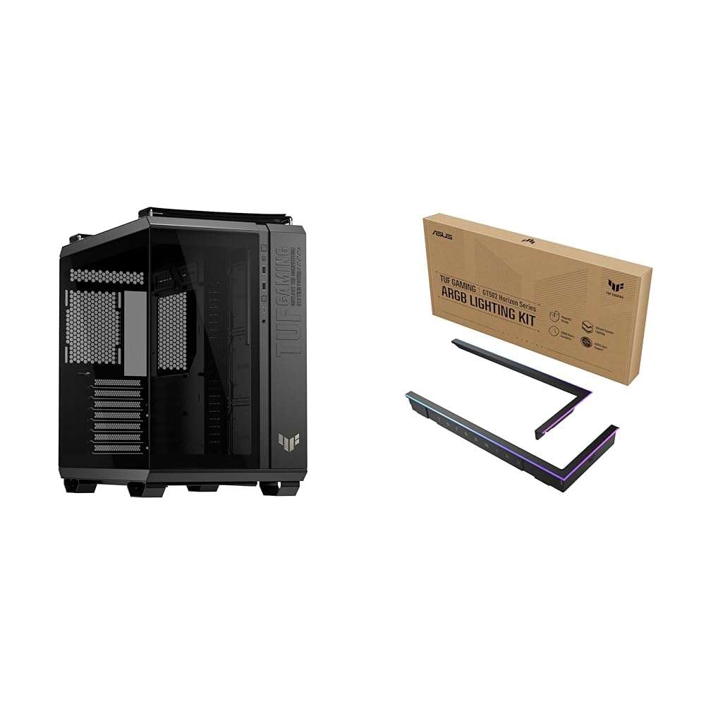 Bundle of ASUS TUF Gaming GT502 Horizon ATX Mid-Tower Gaming Case + ASUS TUF Gaming ARGB Lighting Kit for GT502 Horizon Series (Black) 1