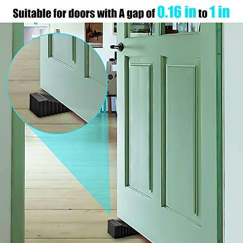 Door Stopper Set Rubber Door Stops Security Door Stops to Keeps The Door Open, Wedge Door Stop to Prevent Children from Being Trapped, Decorative Door Stopper Blocker for Hotel Home Office (5 Pack) 4