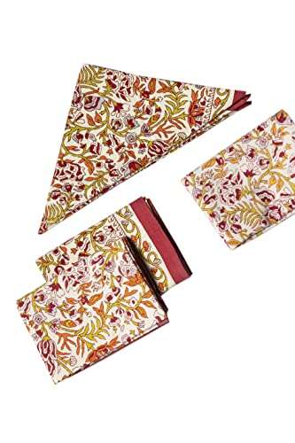 CONTRAST LIVING kanchana Hand Block Printed Kitchen Towel/Dish Towel/Hand Towel Multi Color Set of 3 Pcs 2