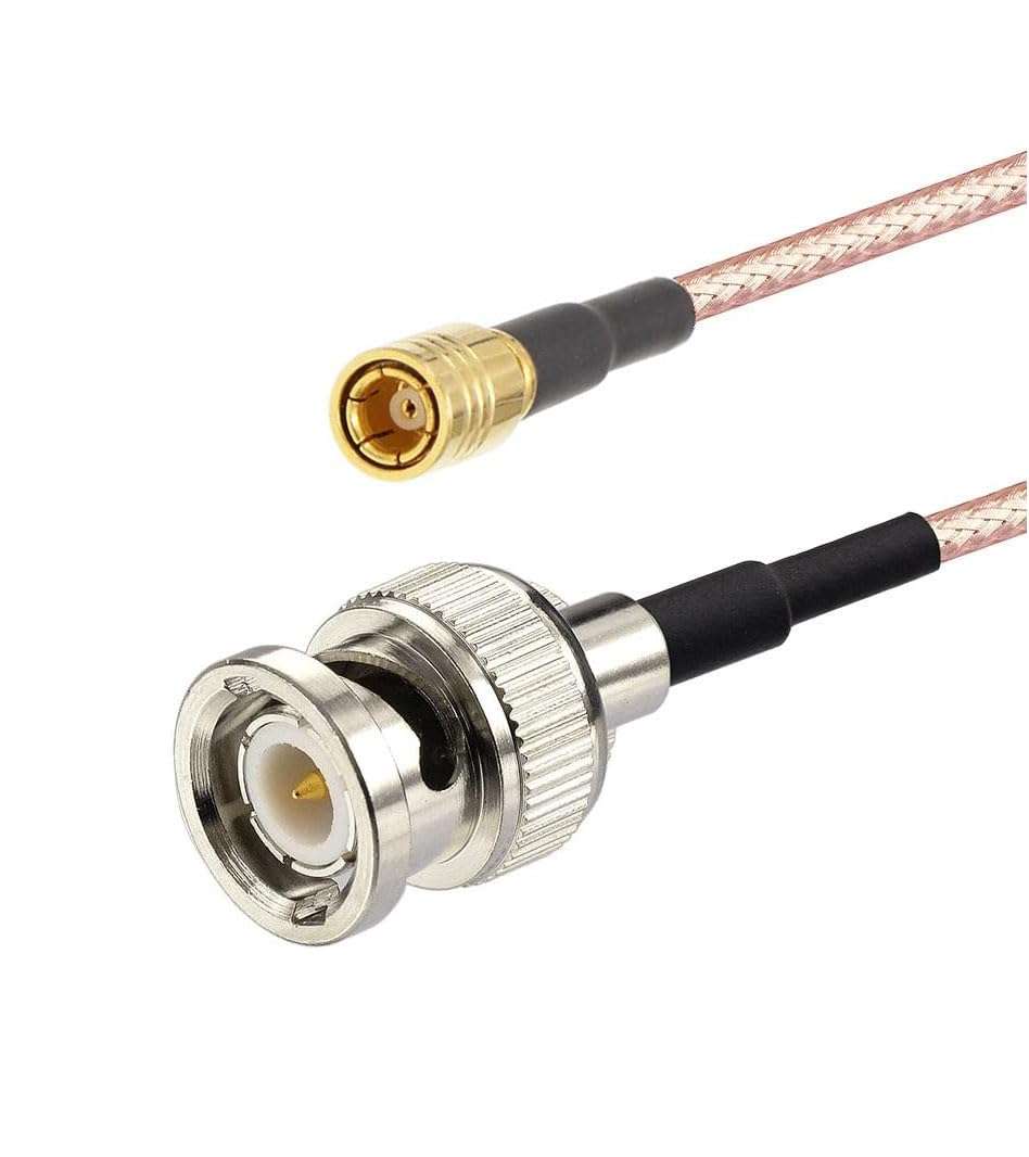 DHT Electronics RF coaxial Coax Cable Assembly BNC Male to SMB Female 12'' 3