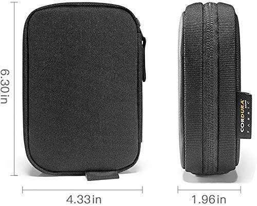 tomtoc Protective Case Pouch for Power Adapter, Charger, Electronic Tech Organizer Bag Compatible with 2.5-inch Hard Drive, Type C Hub, Cable 6