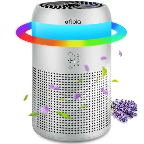 Afloia Air Purifiers for Bedroom Dorm with 7 Colors Light & Fragrance Sponge for Home Office Living Room, Small Desktop Air Purifier for Pet Dander Mold Pollen Odor Smoke Dust 1