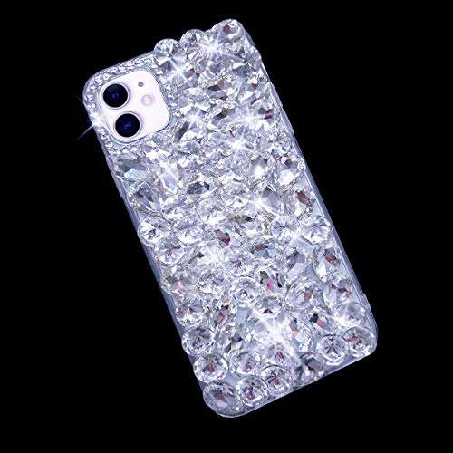 Bonitec for iPhone 11 Case 3D Glitter Sparkle Bling Case for Women Luxury Shiny Crystal Rhinestone Diamond Bumper Clear Gems Protective Case Cover 5