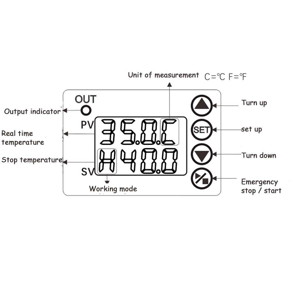 WSDMAVIS 1 Pcs DC 12V Temperature Controller Digital Thermostat Controller Microcomputer Temp Control Module 4-Bit Dual LED Display with NTC 10K Sensor,WS287 4