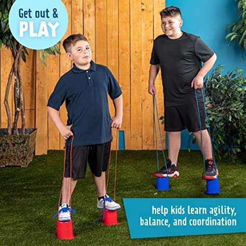 Just Jump It EZ Can Steppers Kids Stilts, Balance Stepping Stones for Kids, Walking Platform Stilt Sensory Stomper Toy for Children 4