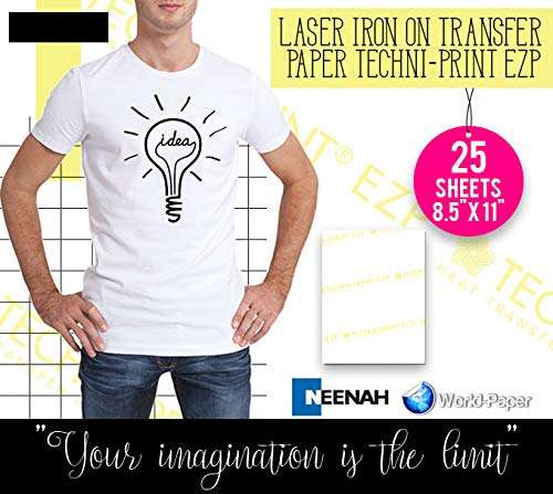 Techni-Print EZP Laser Heat Transfer Paper 8.5"x11" 25 2