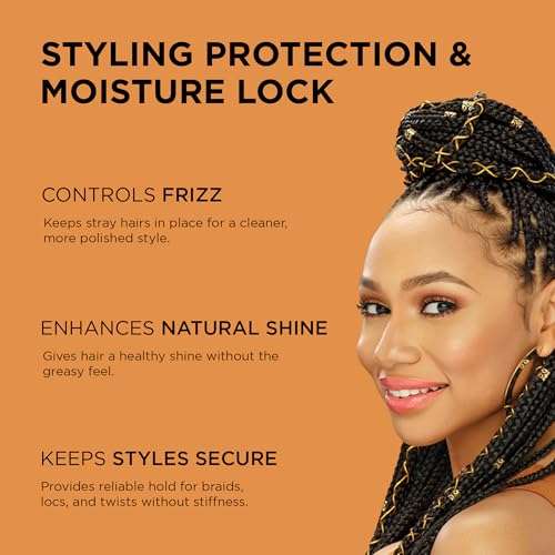 African Pride Black Castor Miracle Extra Hold Braid, Loc, Twist Gel - Extreme Hold Braiding Hair Gel, Edge Control & Tames Frizz, No Flake | Natural Ingredients, Black Castor & Coconut Oil | 12oz 2