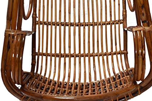 All INDIA HANDICRAFTS Hanging Chair Wooden Bamboo 100% Cane for Comfort Indoor & Outdoor Swing Chair for Kids, Adults 3