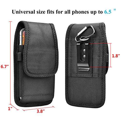 Njjex Cell Phone Holster for iPhone 13 14 15 16 Pro Max 12 11 XR Samsung Galaxy S25 S24 Ultra S23+ S22 S21 S20 S10 S9 Note 20 A14 A15 A35 A16 A36 5G Belt Clip Holster Phone Pouch Holder Carrying Case 2