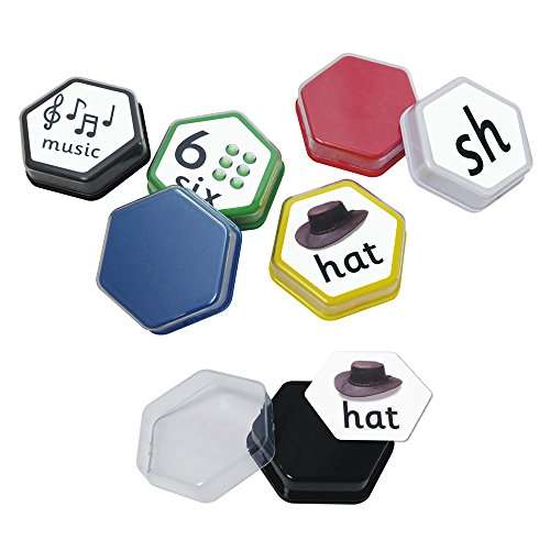 Talking Products, Talking Tiles Voice Recorders, Communication Sound Buttons. Pack of 6 Colors, 80 Seconds Recording. Educational Classroom Resources, Game Show Answer Buzzers. 3