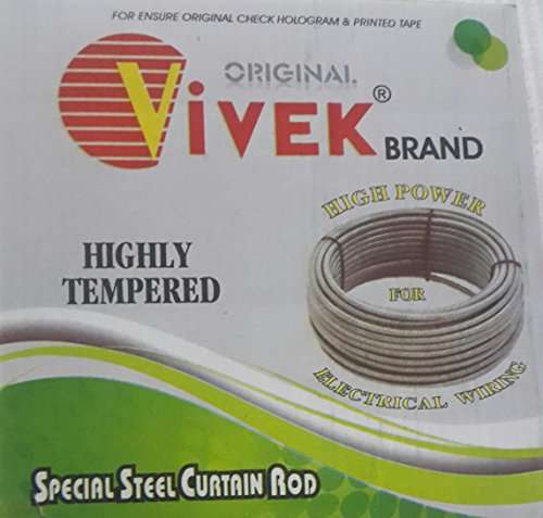 VIVEK Steel Curtain Spring Wire for Electrical Wiring (Silver, 50 Feet) 2