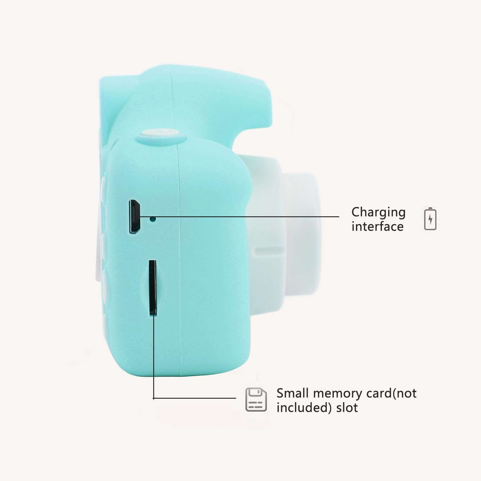 Kids Digital Video Camera, Clear Picture Kids Camera Auto Focus Wear Resistant with Microphone for Selfie for Child (Green) 5