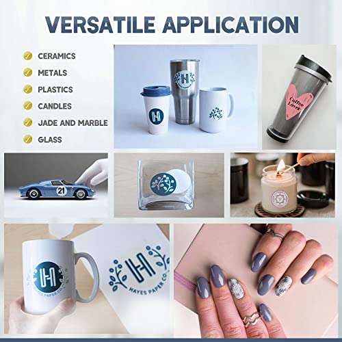 Hayes Paper, Waterslide Decal Paper Inkjet White 20 Sheets Premium Water Slide Transfer Paper, Bright White, A4 Size, 8.25 x 11.7 Inch 3