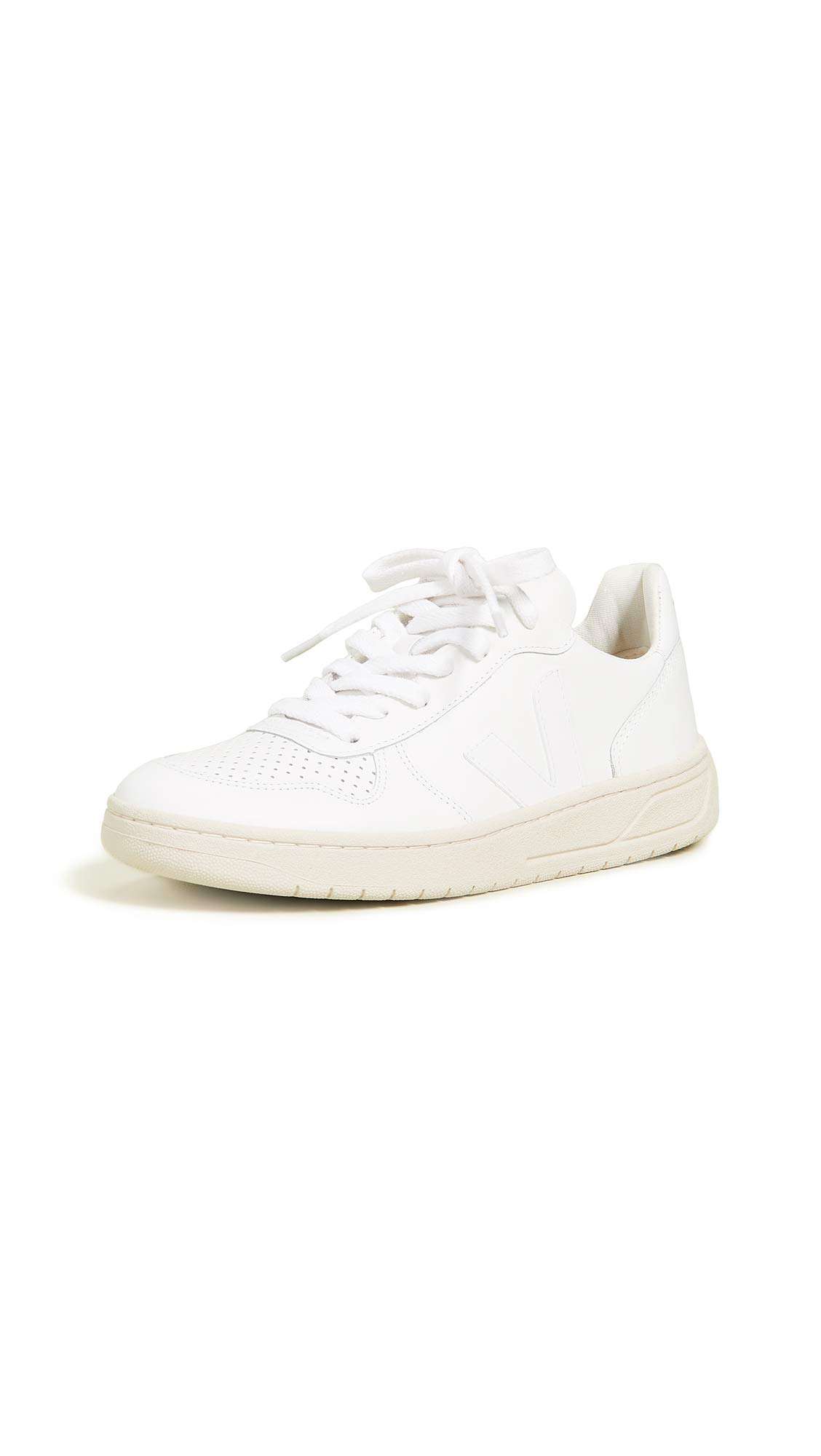 Veja Women's V-10 Lace Up Sneakers, Extra White, 9 Medium US 4