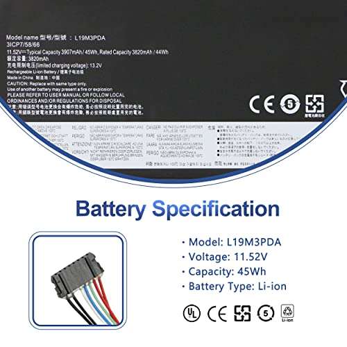 ANTIEE L19L3PDA L19C3PDA L19D3PDA L19M3PDA Laptop Battery for Lenovo ThinkBook 14 15 Gen 2 3 4 G2 G3 G4 ITL ACL IAP ABA are SB10Z21208 SB10Z21203 2
