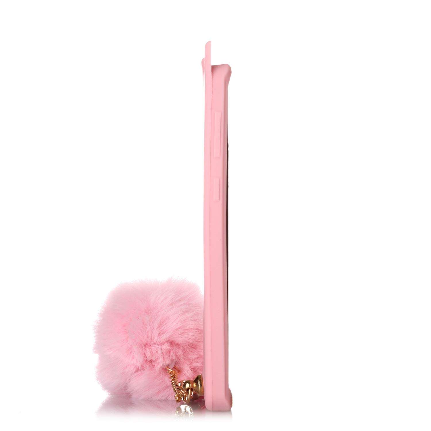 Galaxy S10 Cat Case, Galaxy S10 Silicone Case, Fashion Cute 3D Pink Meow Party Cat Kitty Kids Girls Lady Protective Cases with Pompom/Strap Soft Case Skin for Samsung Galaxy S10 3