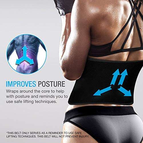 Optimum Sweat Slim Weight Loss Belt (Waist Trimmer) for Men & Women - Single Unit (Black, Medium) 6