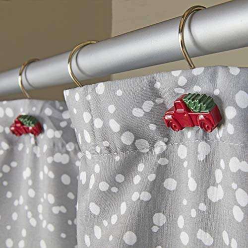 SKL HOME by Saturday Knight Ltd. Snowy Truck Shower Curtain and Hook Set, Multi 3