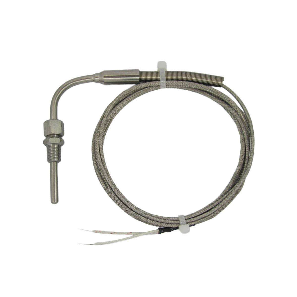 J Type Thermocouple Temperature Sensors for Exhaust Gas with 90° Bend Probe, 1/8” Compression Fittings & 13.2 ft Lead Cable 1