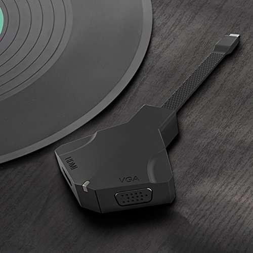 USB Type C to HDMI VGA Adapter, Amalink 4K Mirroring Convertor with 3.5mm Audio Jack 4