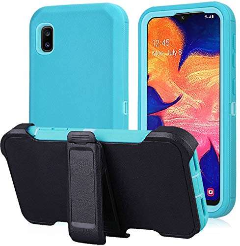Aimoll-88 Galaxy A10E Case, with [Built-in Screen Protector] Tri-Layer Heavy Duty Full-Body Shock Absorption Cover for Samsung Galaxy A10E (Green/Green with Belt Clip) 1
