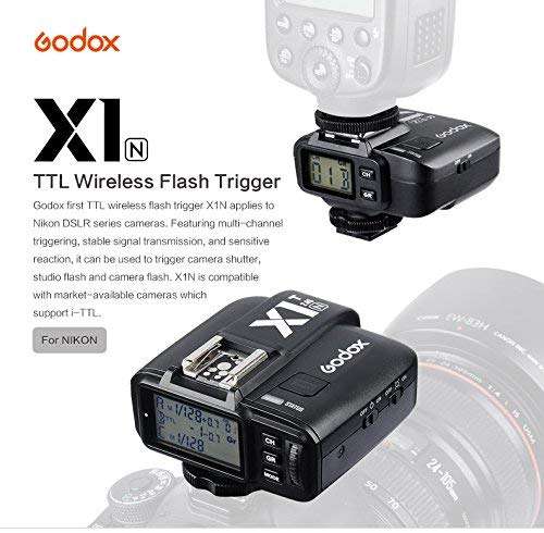 Godox X1T-N Wireless Flash Trigger Transmitter TTL 2.4G Wireless 1/8000S HSS 32 Channels Compatible for Series Cameras (X1T-N Transmitter) 5