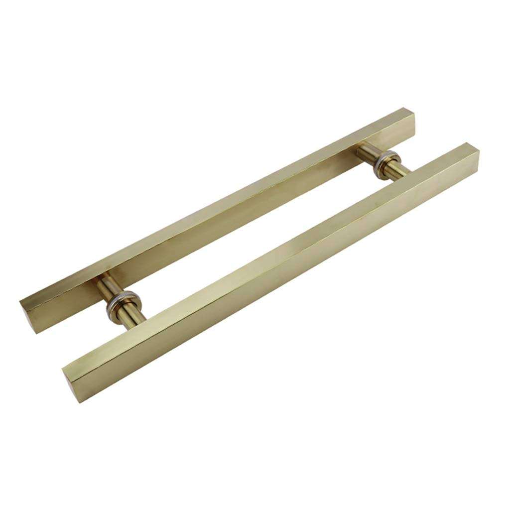 Brushed Stainless Steel Square Tube Office Glass Door Handle/Wooden Door Handle/Push-Pull Door Handle - Gold, 8 Sizes (Size : 1200×800mm) 1