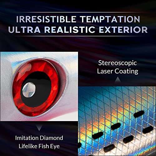 THKFISH Topwater Fishing Lures GT Popper Lures Saltwater Popper Lures Floating Fishing Lures Tuna Popper Lures with 3X Strong Hook Surf Fishing BlueLaser 1pc 3