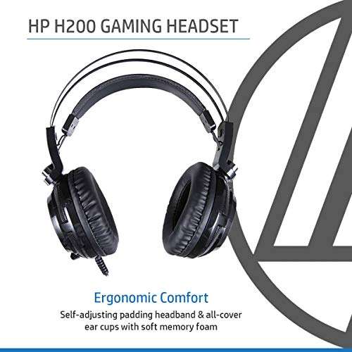 HP H200 Wired Gaming Over Ear Headphones with Mic/Compatible with PCs, Laptops and Other Devices with 3.5mm Audio Output/1 Year RTB Warranty, 8AA04AA (Black) 3