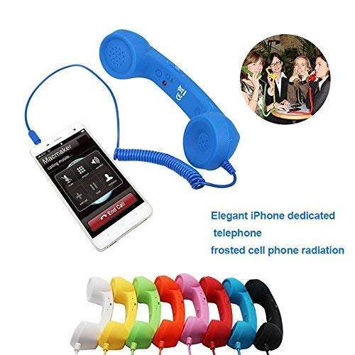 Praxon Anti-Radiation Coco Retro Style Handset for Mobiles & Tablet || 3.5mm Wired Retro Handset Receiver with HD Speaker and Microphone (Different Color Available) 3