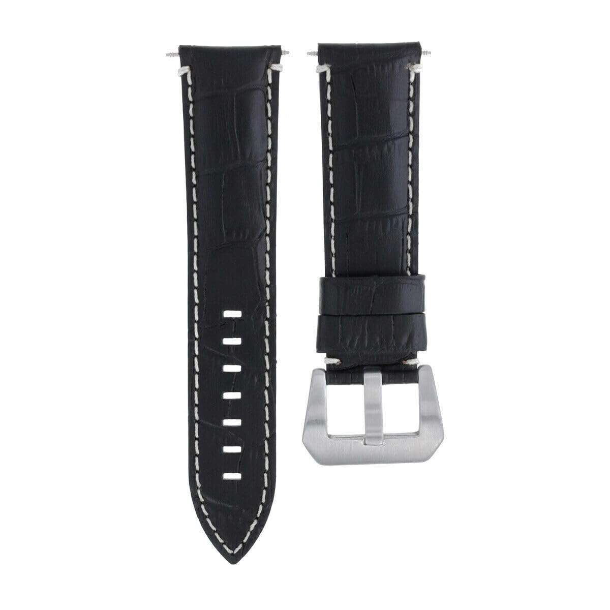 Ewatchparts 22-24mm Leather Watch Band Strap Compatible With Montblanc Timewalker Chrono Watch 3