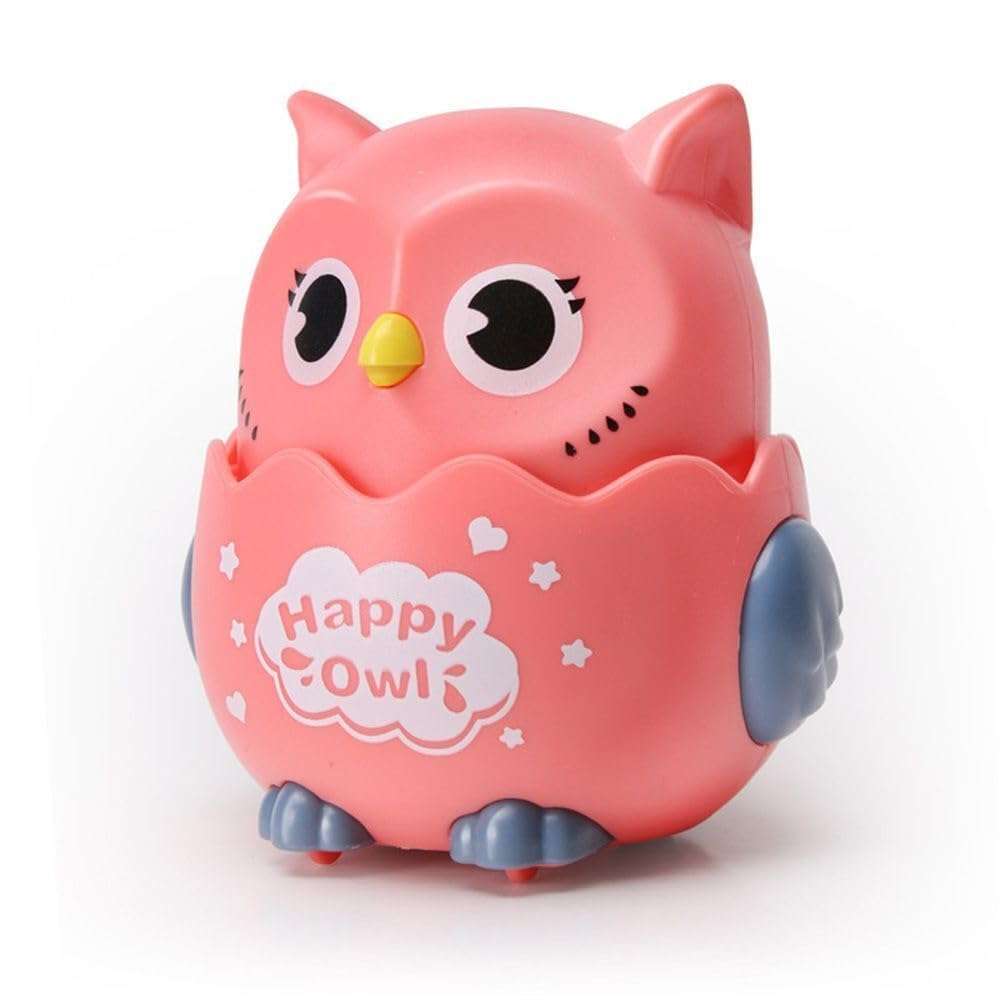 Press and Go Owl Crawling Toys for Kids | Animal Toys, Owl Cars, and Activity Toys | Fun and Engaging Owl Toys for Toddlers & Kids | Perfect for Playtime | 1 Pc (Light Carmine Pink)