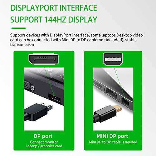 Microware DisplayPort Switch - 1.4 Bi-Directional DP Switch 2 Input 1 Output and 1 X 2 Switcher Splitter Adapter Support 8K@60Hz DPCP 3D for Laptop Monitor Home Theater (Black) 5