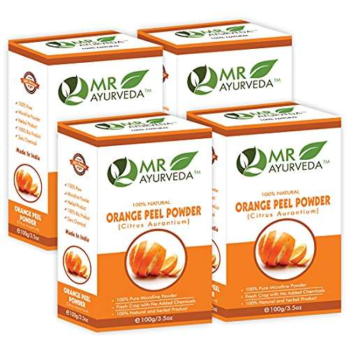 MR Ayurveda 100% Organic Orange Peel Powder | Orange Peel Powder for Skin | Orange Peel Powder for Face | No Added Chemicals - Set of 4 (400 Grams) 1