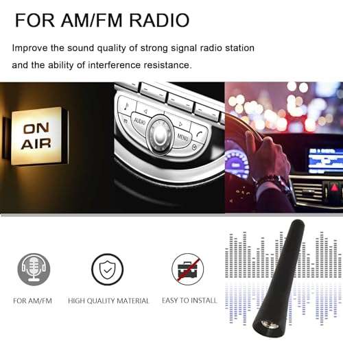 Anina 2.5 Inch Stubby Antenna Mast Compatible with 1998-2019 Mini Cooper/Countryman BMW Z3/Z4/128i VW Polo/Golf AM/FM Radio Antenna Car Wash Proof 3