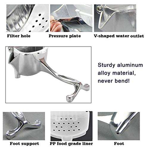 DC DECORIO- A UNIQUE PRODUCT RANGE Stainless Steel Heavy Duty Hand Press Lemon-Fruit Squeezer (24 cm) 2