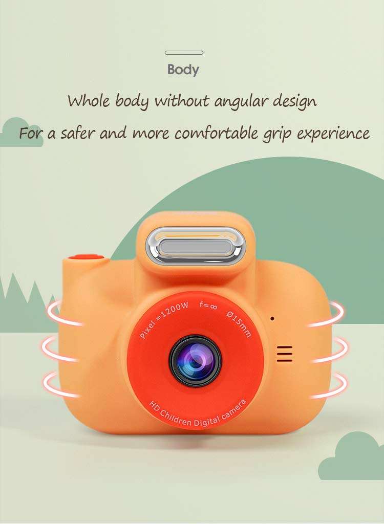 WOGQX Kids Camera Gifts Mini Rechargeable Creative DIY Children HD Digital Selfie Camera for 3-10 Year Old Kids 2.0" LCD Screen with 16GB SD Card,Yellow 5