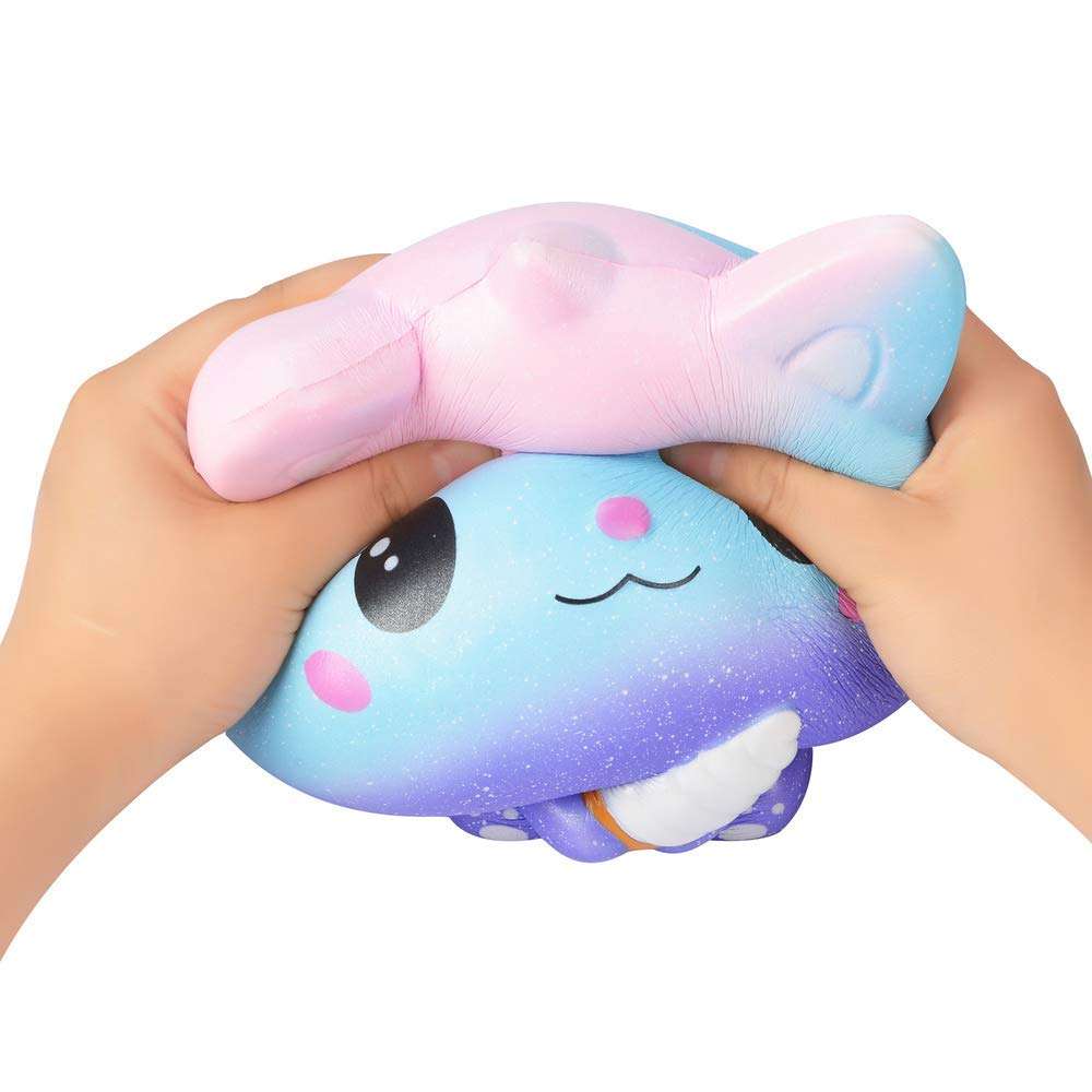 Ganjiang Kawaii Giant Animal Squishy Jumbo Soft Slow Rising Soft Stress Relief Toy, Kids Gifts, Home Decor,Collections (Blue Ice Cream Cat) 4
