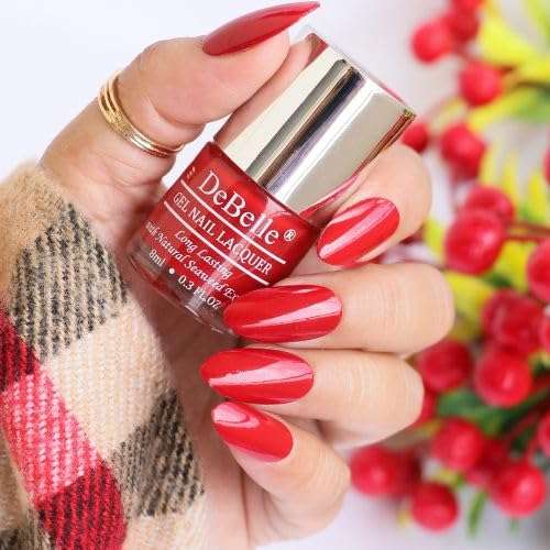 DeBelle Gel Nail Polish Combo Pack of 5, Maroon(Moulin Rouge), Baby Pink(BeBe Kiss), Mint Blue(Mint Amour), Coral Orange(Princess Belle) and Mauve(Majestique Mauve), 40 ml(8 ml Each) 2