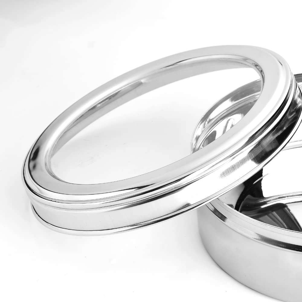Skitch Stainless Steel Multipurpose Container See Thru Pappad/Chapathi Dabba/Chocolate Box 4