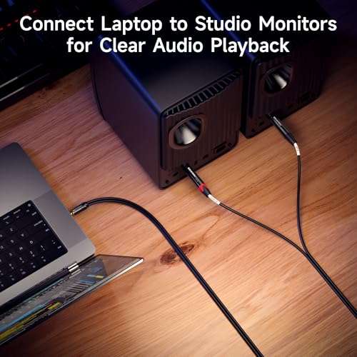 Cable Matters 3.5mm TRS to Dual 6.35mm TS Breakout Cable - 6ft, 1/8 to 1/4 Stereo Cable, 3.5mm to 1/4 Y Splitter Cord 4