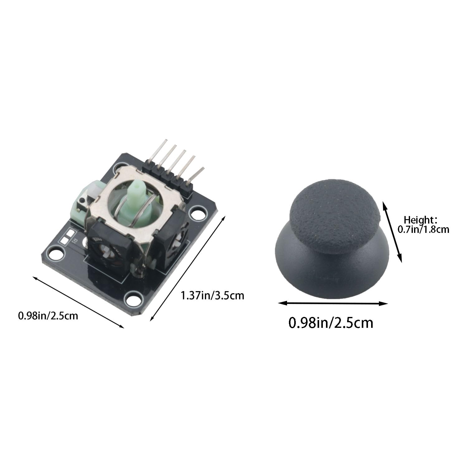 WELWIK 5PCS Black Dual Axis Joystick Module Game Controller Sensor Board Module Electronics Computer Accessories 3