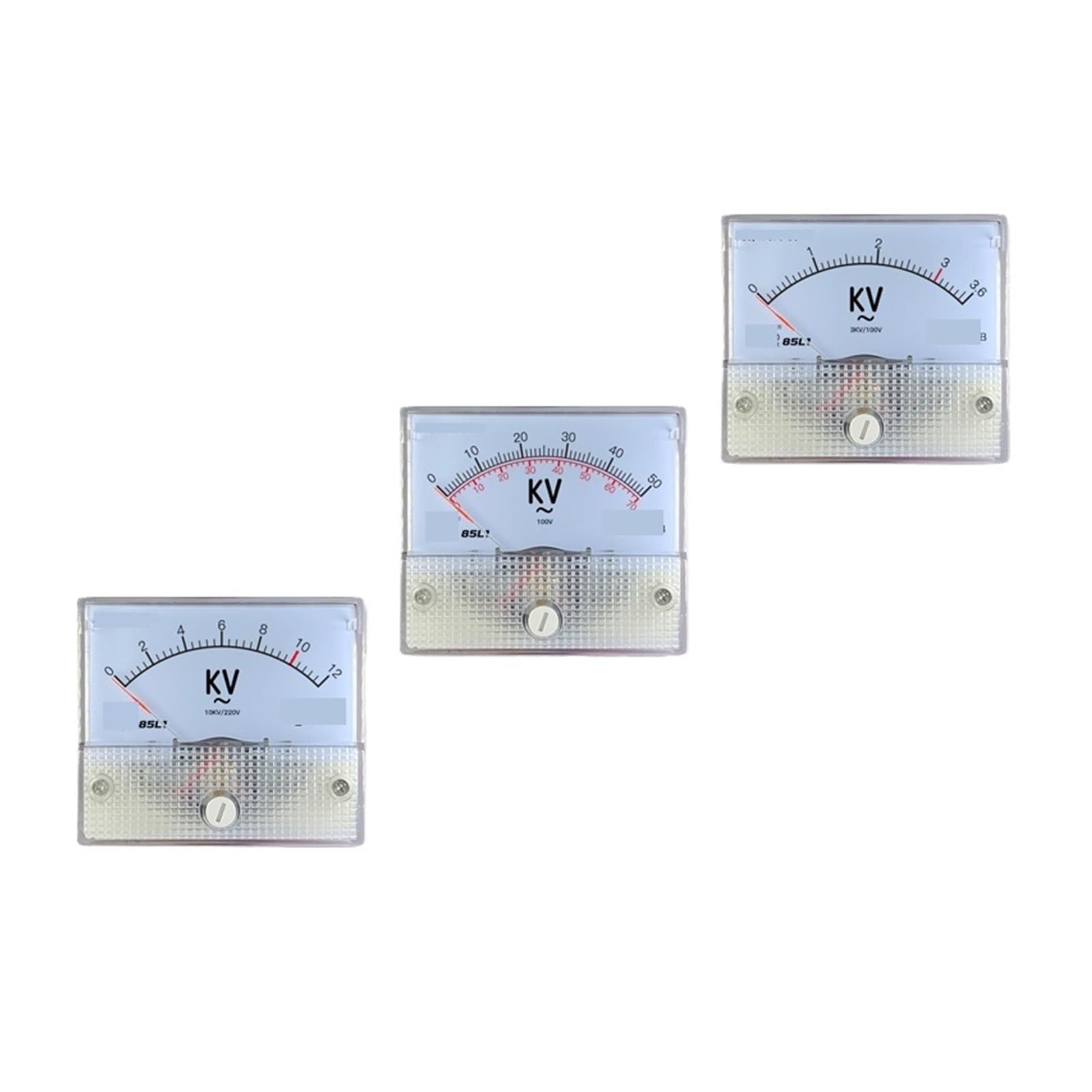 Voltmeter 85L1 AC High Voltage Voltmeter 3.6kV 6kV 7.2kV 10kV 12kV Pointer Meter 100V Input(AC3.6KV 3KV 100V) 4