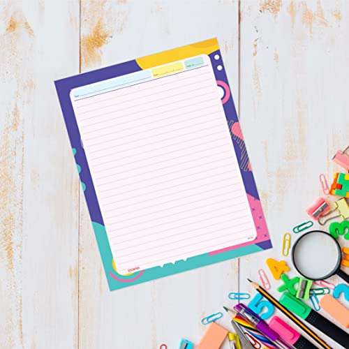 ESCAPER Abstract Theme Project Papers - Multicolor Practical Sheets for Assignment, Art & Craft One Side Ruled Lines Paper, Designer Ruled Coloured Paper, Perfect for School Projects 5