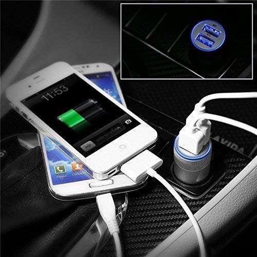 A2ZSHOP Fast Car Charger for Micromax A310 Canvas Nitro Car Charger | High Speed Rapid Fast Turbo Metal Android & Tablets Car Mobile Charger with Micro USB Cable (Random Color 3.1 Amp,ZQE3) 6